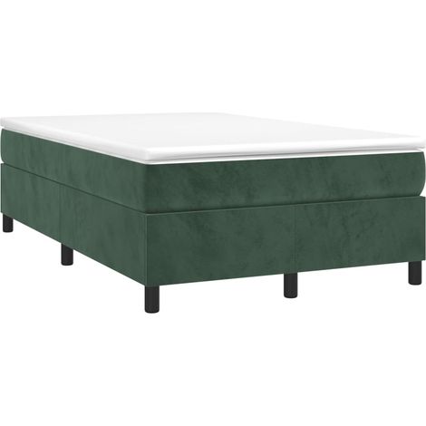 vidaXL Sommier à lattes de lit et matelas Vert foncé 120x200cm Velours (1/5)
