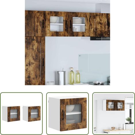 Holzschrank -  Küchenschrank Kalmar 2 pcs Geräucherte Eiche 40 x 31 x 40 cm (1/5)