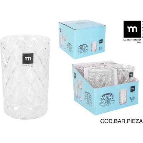 50 cls vaso cristal tallado vintage lamediterranea md viso - caja 4 unidades