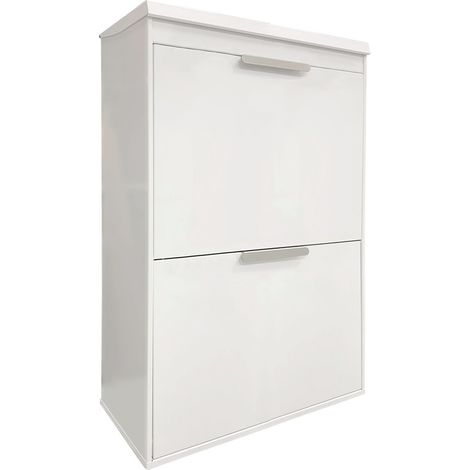 ARREGUI Ecoclas Plus Recycling Abfalleimer / Mülleimer aus Stahl mit Aufbewahrungsbox mit Deckel, Mülltrennsystem mit entnehmbaren Inneneimern aus Kunststoff mit Griff Weiß 4 x 17L (68 L)