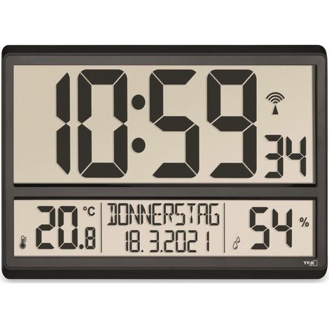 TFA Dostmann 60.4520.01 Reloj de Pared Digital Negro (1/3)