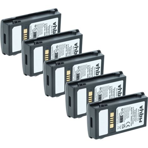 vhbw 5x batteria sostituisce Motorola BTRY-MC32-01-01 per lettore di codici a barre, POS (5200mAh, 3,7V, Li-Ion)