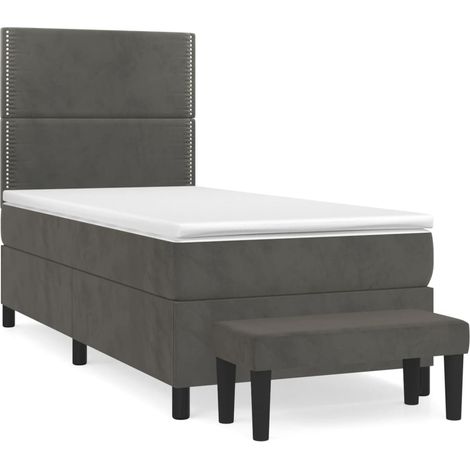 Maison Exclusive - Giroletto a Molle con Materasso Grigio Scuro 90x190 cm Velluto