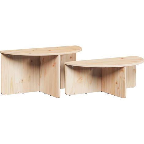 Maison Exclusive - Couchtisch 2 pcs Natur Massivholz Kiefer