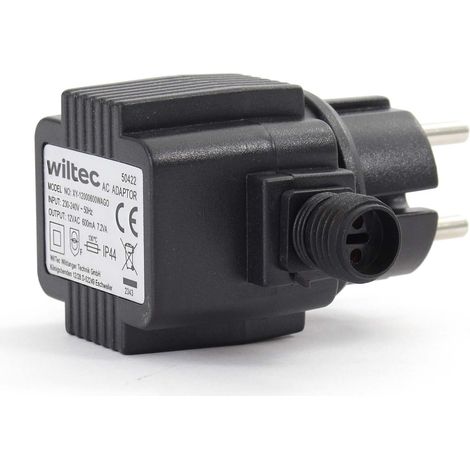 SunSun Netzteil JBA35V-12-050VA 12 V 600 mA, 2-poliger Netzadapter mit Niedervolt-Stecksystem, Transformator IP44 für Teichbeleuchtung und Garten