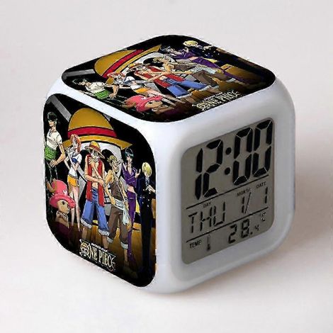 Réveil One Piece 2025, réveil carré coloré à couleurs changeantes, réveil original, petit cadeau (20) XH (1/5)