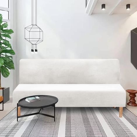 Velvet sofa cover without armrests, Convertible sofa cover in spandex without armrests, Velvet furniture protector for living room (1/5)