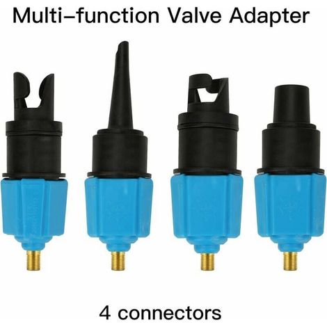 Adaptateur de pompe SUP gonflable Convertisseur de pompe à air, adaptateur de valve de sup multifonction avec 4 buses de valve d'air pour bateau gonflable, planche à pagaie, lit gonflable, planche à p (1/4)