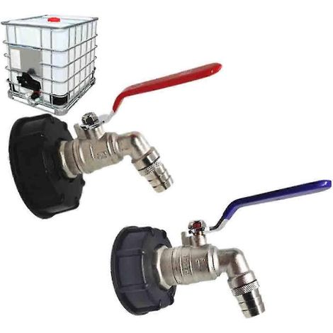 Adaptateur de robinet de réservoir, connecteur fileté 3/4'', pièces de rechange pour raccord de vanne en laiton Rouge (1/5)