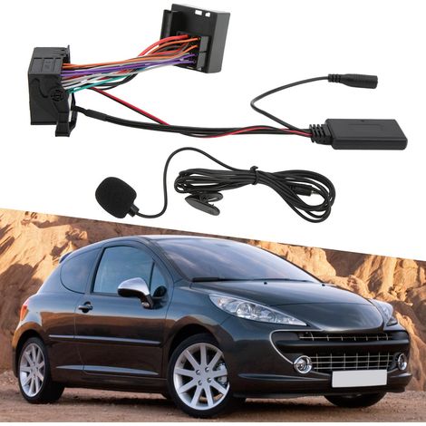 Adaptateur Bluetooth 5.0 avec Microphone pour Peugeot 207 307 407 308 - Câble Audio Aux Mains Libres