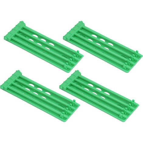 4 Pièces Support pour Bagues de Pigeon - Design à 4 Colonnes Grande Capacité, Support Murale Durable en Plastique Vert pour Anneaux de Patte de Perroquet (1/5)