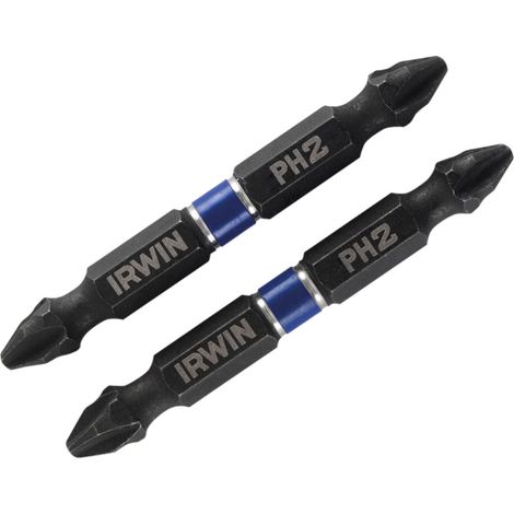 Irwin 1923375 Impact Double-Ended Screwdriver Bits Phillips PH2 60mm (Pack 2) IRW1923375 (1/5)