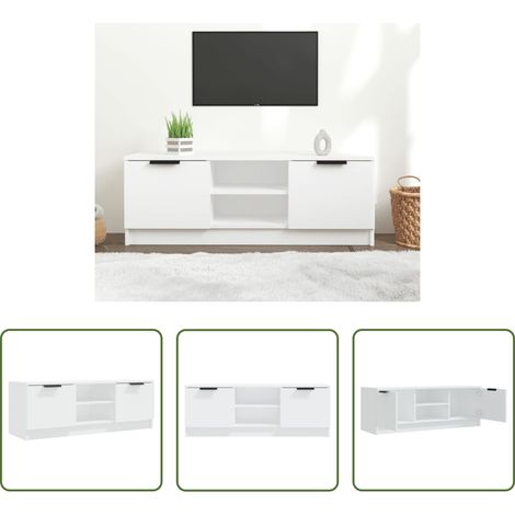 TV-Schrank Weiß - TV-Schrank Weiß 102x35x36,5 cm Holzwerkstoff (1/5)
