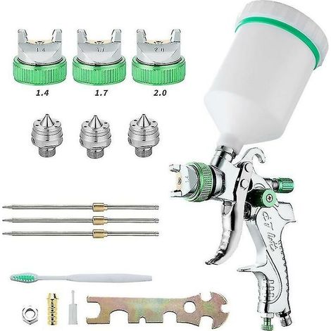 Professional High Pressure Paint Spray Gun Air Spray Gun Kit Hvlp 600cc 1.4mm/1.7mm/2.0mm 3 Size Nozzles (1/5)