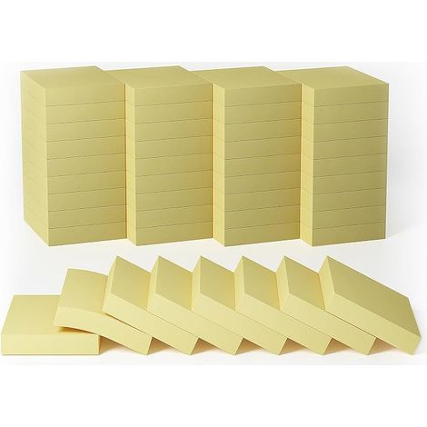 Mini Sticky Notes Pads 1.5" x 2", 80 Sheets/Pad, Yellow for Small Reminders in Offices, Schools and Home (1/4)