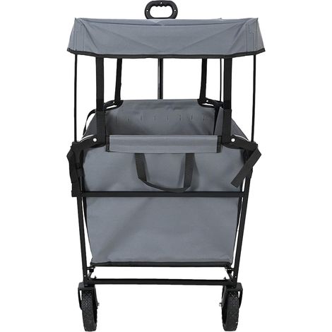Chariot à Main Pliable Gris 105 x 56,5 x 116 cm Tissu Oxford