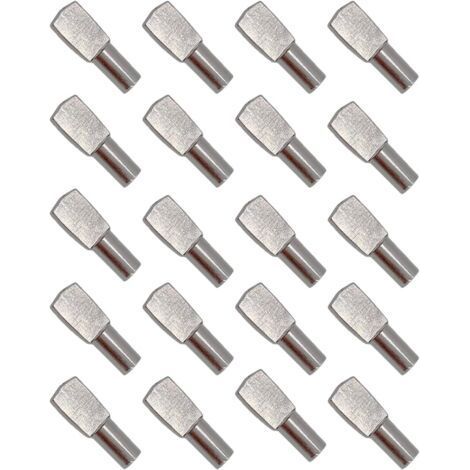 5mm19mm,20Pcs Shelf Clips, Shelf Support Shelf Pins Dowel Shelf Plate Brackets Nickel Plated Metal for Cabinet Desk Accessories (1/5)