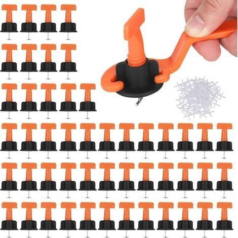 Niveleur de Carrelage 151pcs Kit de Système de Nivellement Leveller de Carrelage, 50pcs Réutilisable Niveleur de Carrelage+100pcs Entretoise+1pcs Clés, pour Outils de Bricolage pour Sol Et Mur (1/5)