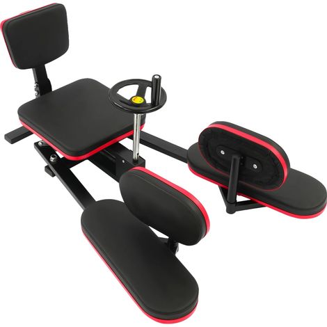 Máquina para estirar las piernas, ángulo ajustable, diseño cómodo, color negro y rojo. (1/2)