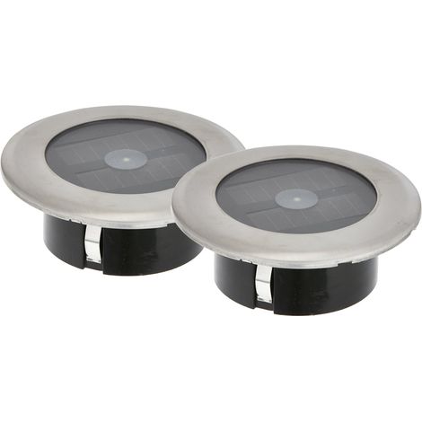 2er-Set Solar LED-Bodenspot, Edelstahl, Ø 11cm, je Spot bis 100kg belastbar (1/5)