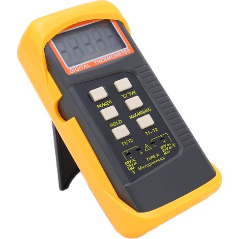 Thermomètre à thermocouple DT-6802II, thermomètre à contact à deux canaux, pour usage domestique (1/5)
