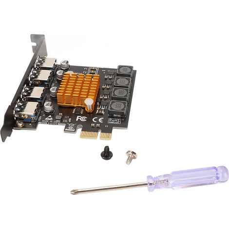 Carte d'extension PCIE vers USB 3.0 4 ports, rétrocompatible, stable et sécurisée pour PC (1/5)
