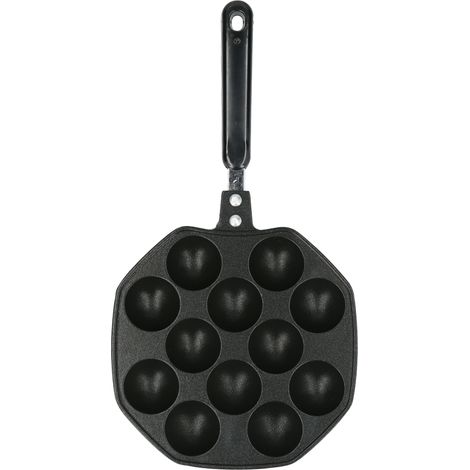 Takoyaki-Form aus Aluminium mit 12 Mulden für Oktopusbällchen und Eierpuffs, Küchenutensil
