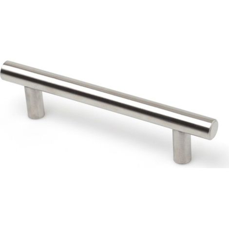 Tirador de mueble tipo asa, modelo 891h, de acero inoxidable con acabado aluminio, 96 mm