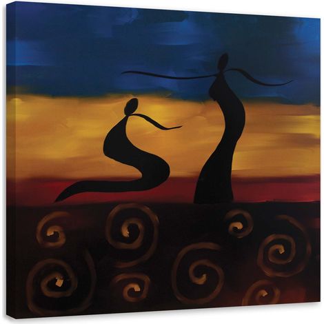 Tableau sur toile Afrique Abstrait 40x40 (1/5)