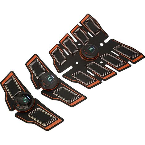 Stimulateur musculaire abdominal EMS à domicile, appareil d'entraînement fitness pour bras et jambes, électrostimulation tonifiante, couleur orange (1/5)