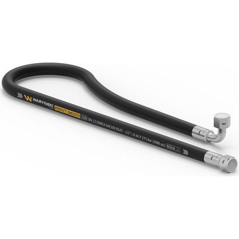 Flexible hydraulique lisse avec joint - Filetage 275 bar M22x1,5 droit/coudé à 90° L-700 mm DN12-2SN (AK-13-700 P11P12) 27,5 MPa Waryński (1/2)