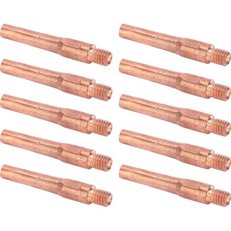 Lot 10 pointes contact M6 – 45x7.5x1.2mm – pistolet soudage – alimentation fil cuivre (1/4)