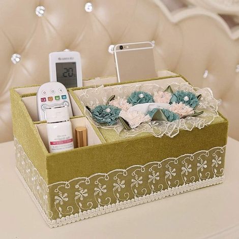 teiliger Holzorganizer mit Taschentuchhalter Tablet (1/5)