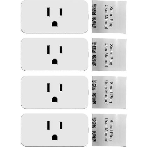 4er-Pack smarte Steckdosen (2,4 GHz WLAN, TY App-Fernsteuerung, Smart Sharing, 16 A) mit Sprachsteuerung