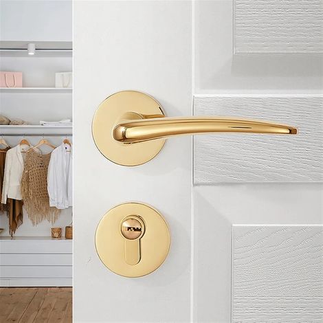 and Black Interior Bedroom Door Lock Room Handle Modern (1/4)