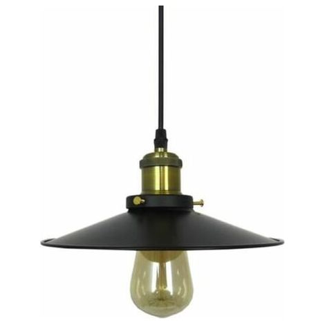 Plafonnier Industriel Rétro - Cage Métal Noir Diamètre 30cm - Douille E27 Max 40w - Pour Salon Chambre Couloir - Lot De 3 (1/4)