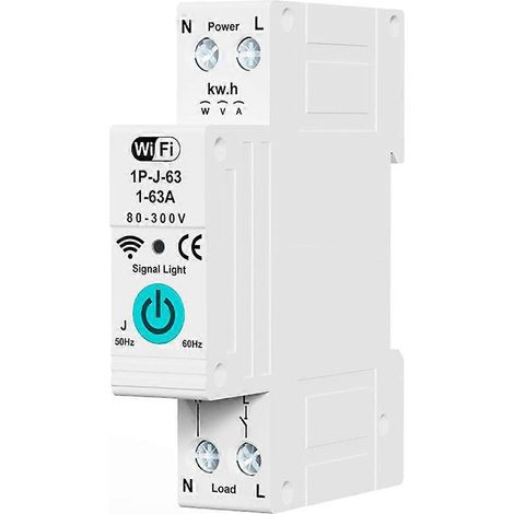 Disjoncteur WiFi AC220V 63A Ampèremètre Contrôle à distance de l'énergie via mobile-- (1/5)