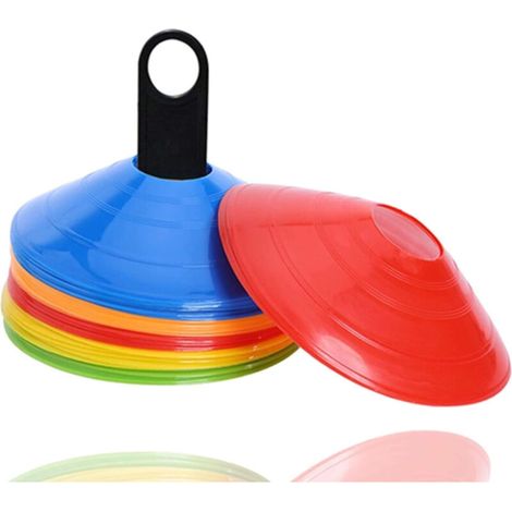 Coni segnaletici sportivi ad alta visibilità con clip integrate – Confezione da 12, in PVC resistente, 30 cm, arancione/verde fluorescente