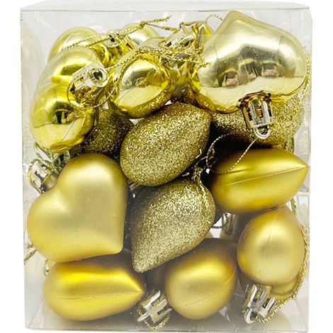 Guirlande De Cœurs - Décor En PVC Pour Arbre De Noël Ou Fête Des Amoureux - 24 Pièces (1/4)