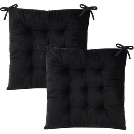 Lot de 2 coussins de chaise pour chaises de salle à manger avec attaches pour bureau, salon, salle à manger, extérieur 15,5\ (1/4)