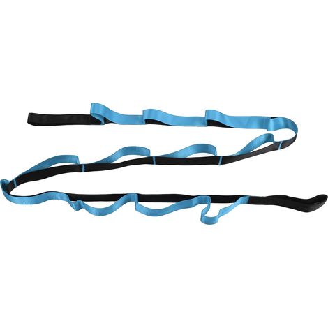 Sangle de Yoga 12 Boucles Nylon Non Élastique pour Pilates et Gymnastique - Bleu (1/5)