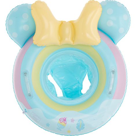 Bouée gonflable pour piscine bébé, anneau natation cartoon bleu, accessoires piscine pour garçons et filles. (1/5)