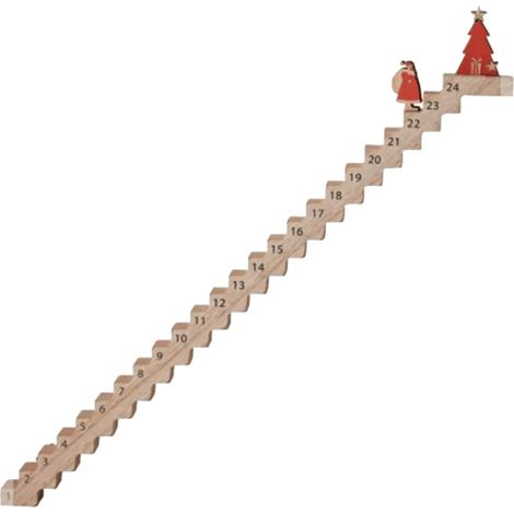 Père Noël grimpant Calendrier de compte à rebours du Père Noël Panneau de table en bois pour décoration de bureau, compte à rebours jusqu'à Noël, escaliers d'escalade, décorations de Noël (1/5)