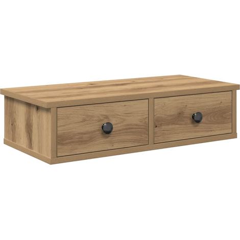 Maison Exclusive - Wandregal mit Schubladen Artisan-Eiche 60x28x1