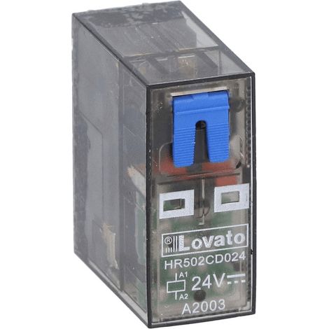Rele' Miniaturizzato 2 Scambi 8A 24Vdc + Led (Lovato Cod. Hr502Cd024) (1/5)