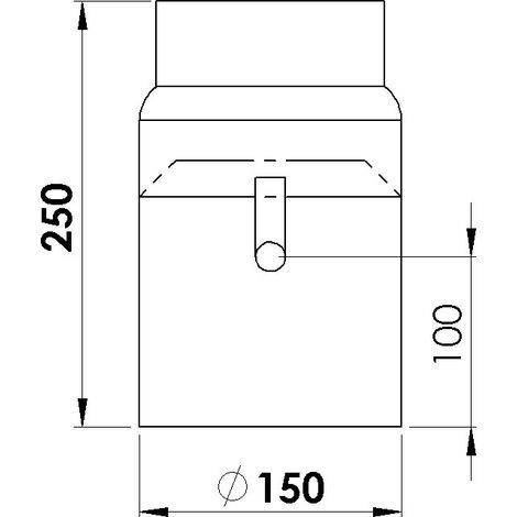 Rauchrohr 150 mm ø, 250 mm mit Drosselklappe