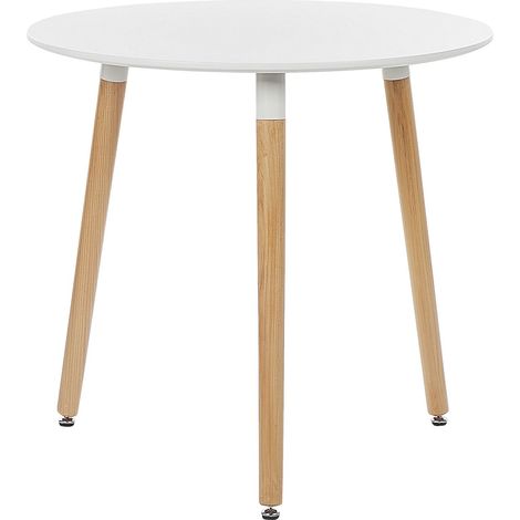 Tavolo da pranzo rotondo ⌀ 80 cm 4 persone scandinavo MDF bianco Tavolo Boma