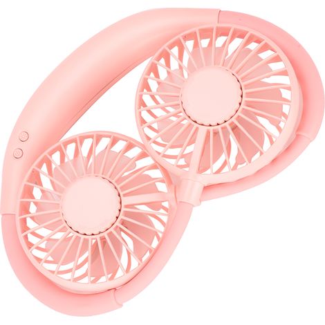 Ventilateur de cou USB portable pour le sport, mini ventilateur de cou en plastique rechargeable à 3 vitesses avec LED (1/5)