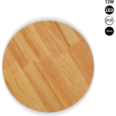 Aplique De Pared Circular En Madera "Lune" - 12W - Ø 20cm -