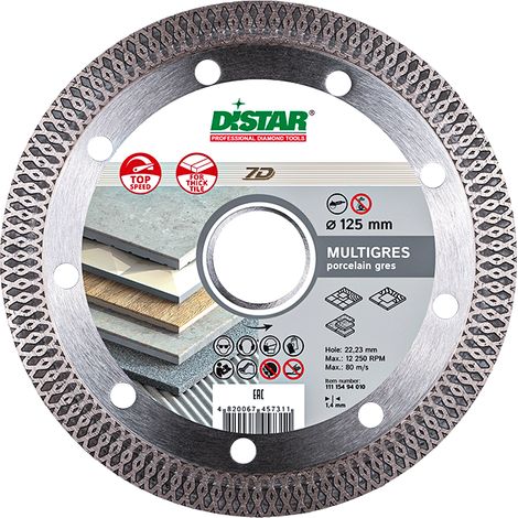 Disco diamantato multigrana Distar 125 x 1,4 x 10 x 22,23 mm